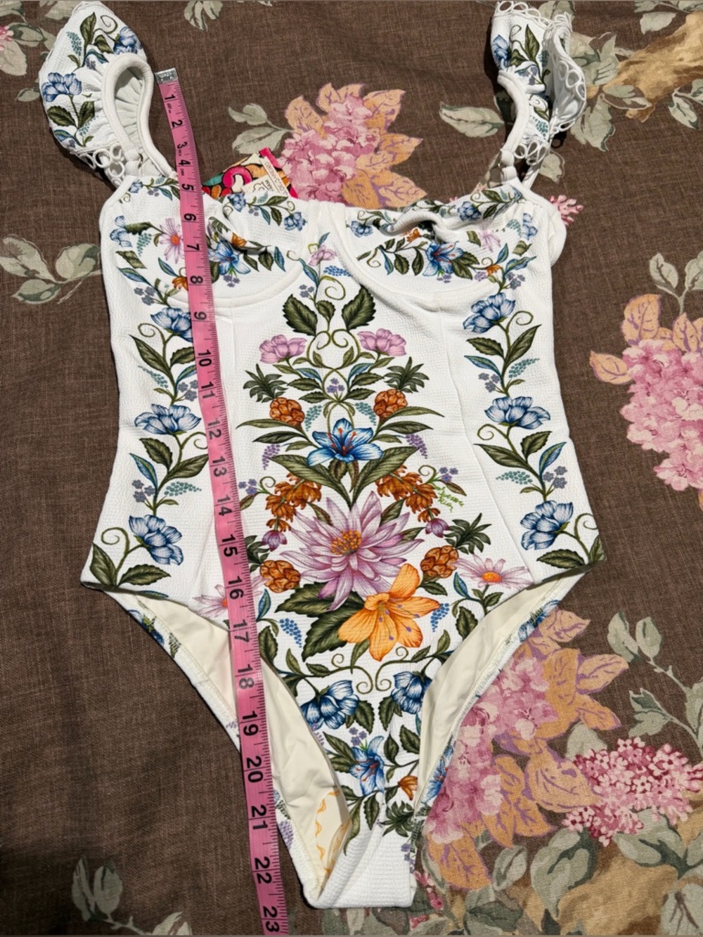 FARM Rio Sweet Bloom Bouquet Swimsuit in Off-white - Picture 7 of 7